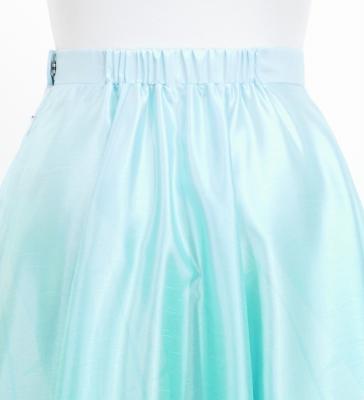 Hula Long circular skirt with Hibiscus & Tiare/ Luxury Collection / Light blue / J2718lbl