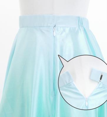 Hula Long circular skirt with Hibiscus & Tiare/ Luxury Collection / Light blue / J2718lbl