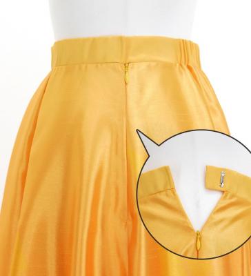 Hula Long circular skirt with Hibiscus & Tiare/ Luxury Collection / Orange / J2718or