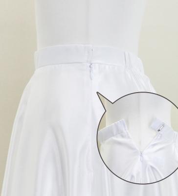 Hula Long circular skirt with Hibiscus & Tiare/ Luxury Collection / White / J2718wh