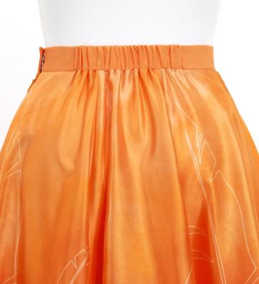 Hula Long circular skirt with Hibiscus &  Strelitzia/ Luxury Collection / Brown / J2719br