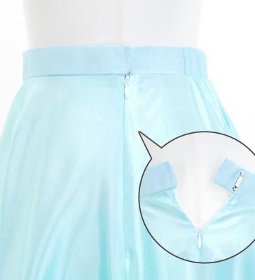 Hula Long circular skirt with Hibiscus &  Strelitzia/ Luxury Collection / Light Blue / J2719lbl