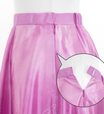 Hula Long circular skirt with Hibiscus &  Strelitzia/ Luxury Collection / Purple / J2719pu