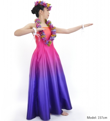 Hula Long Gradation Dress/ Luxury Collection / Orange & Purple / J2750orpu