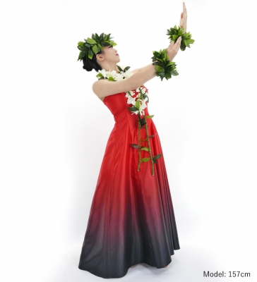 Hula Long Gradation Dress/ Luxury Collection / Red & Black / J2750rdbk