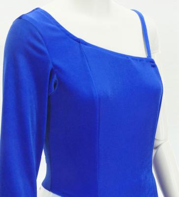 Hula One Shoulder Dress with Modern Leaf/ Luxury Collection / Blue / J2754bl
