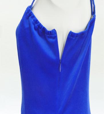 Hula One Shoulder Dress with Modern Leaf/ Luxury Collection / Blue / J2754bl