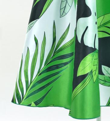 Hula One Shoulder Dress with Modern Leaf/ Luxury Collection / Green / J2754gr