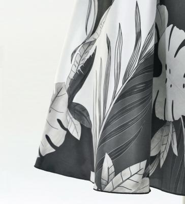 Hula One Shoulder Dress with Modern Leaf/ Luxury Collection / Gray / J2754gy