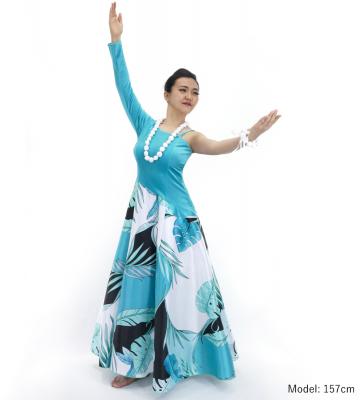 Hula One Shoulder Dress with Modern Leaf/ Luxury Collection / Light Blue / J2754lbl