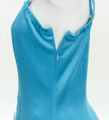Hula One Shoulder Dress with Modern Leaf/ Luxury Collection / Light Blue / J2754lbl