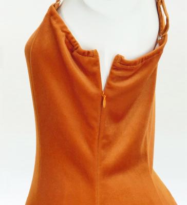 Hula One Shoulder Dress with Modern Leaf/ Luxury Collection / Orange / J2754or