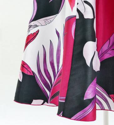 Hula One Shoulder Dress with Modern Leaf/ Luxury Collection / Pink / J2754pi