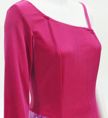 Hula One Shoulder Dress with Modern Leaf/ Luxury Collection / Pink / J2754pi