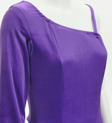 Hula One Shoulder Dress with Modern Leaf/ Luxury Collection / Purple / J2754pu