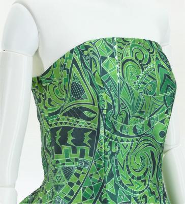 Hula Midi Dress with Kahiko&Moana Print / Luxury Collection / Green / J2755gr
