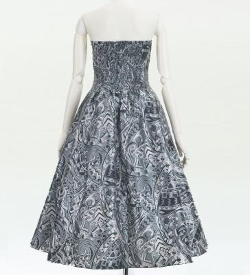 Hula Midi Dress with Kahiko&Moana Print / Luxury Collection / Gray / J2755gy