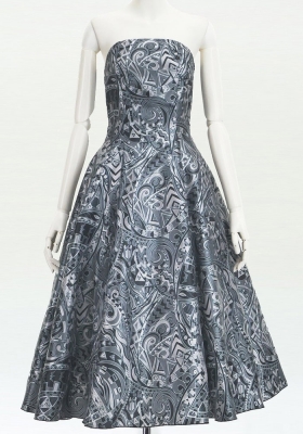 Hula Midi Dress with Kahiko&Moana Print / Luxury Collection / Gray / J2755gy