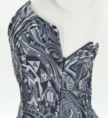 Hula Midi Dress with Kahiko&Moana Print / Luxury Collection / Gray / J2755gy