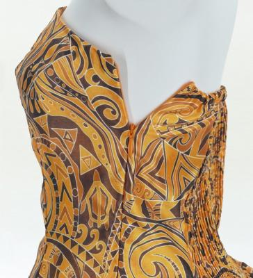Hula Midi Dress with Kahiko&Moana Print / Luxury Collection / Orange / J2755or