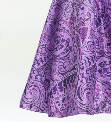 Hula Midi Dress with Kahiko&Moana Print / Luxury Collection / Purple / J2755pu