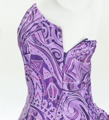 Hula Midi Dress with Kahiko&Moana Print / Luxury Collection / Purple / J2755pu