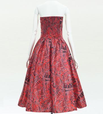 Hula Midi Dress with Kahiko&Moana Print / Luxury Collection / Red / J2755rd