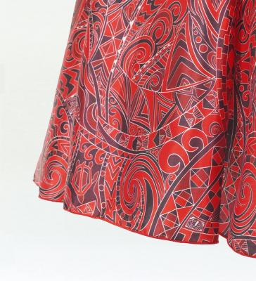 Hula Midi Dress with Kahiko&Moana Print / Luxury Collection / Red / J2755rd