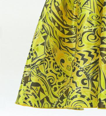 Hula Midi Dress with Kahiko&Moana Print / Luxury Collection / Yellow / J2755ye