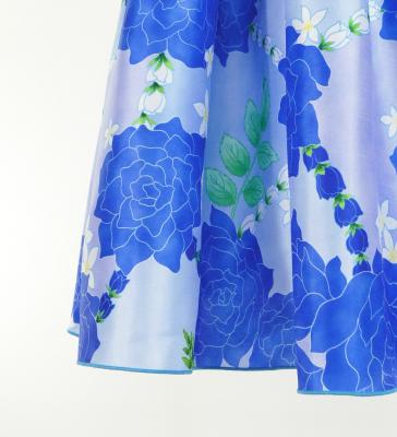 Hula Midi Halterneck Dress with Loke Lani Print / Luxury Collection / Blue / J2759bl