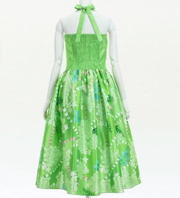 Hula Midi Halterneck Dress with Loke Lani Print / Luxury Collection / Green / J2759gr