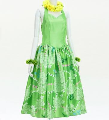 Hula Midi Halterneck Dress with Loke Lani Print / Luxury Collection / Green / J2759gr