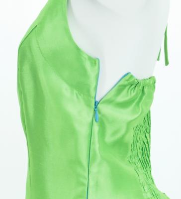 Hula Midi Halterneck Dress with Loke Lani Print / Luxury Collection / Green / J2759gr