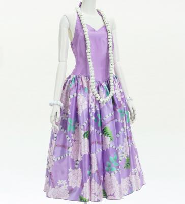 Hula Midi Halterneck Dress with Loke Lani Print / Luxury Collection / Lavender / J2759lv