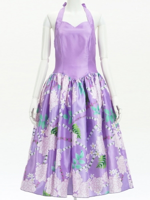 Hula Midi Halterneck Dress with Loke Lani Print / Luxury Collection / Lavender / J2759lv