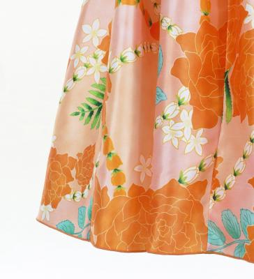 Hula Midi Halterneck Dress with Loke Lani Print / Luxury Collection / Orange / J2759or