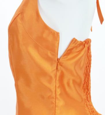 Hula Midi Halterneck Dress with Loke Lani Print / Luxury Collection / Orange / J2759or