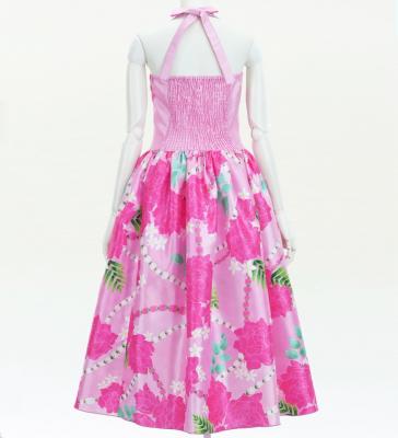 Hula Midi Halterneck Dress with Loke Lani Print / Luxury Collection / Pink / J2759pi