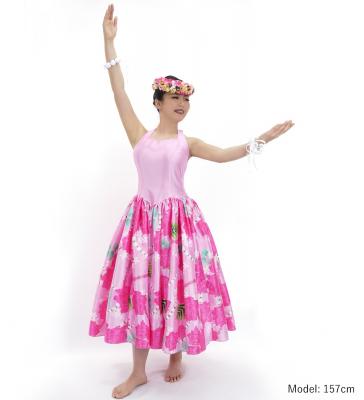 Hula Midi Halterneck Dress with Loke Lani Print / Luxury Collection / Pink / J2759pi