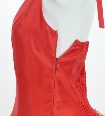 Hula Midi Halterneck Dress with Loke Lani Print / Luxury Collection / Red / J2759rd