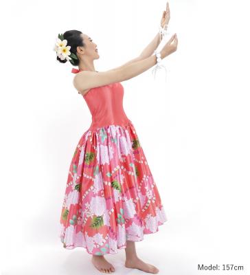 Hula Midi Halterneck Dress with Loke Lani Print / Luxury Collection / Salmon Pink / J2759spi