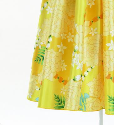 Hula Midi Halterneck Dress with Loke Lani Print / Luxury Collection / Yellow / J2759ye
