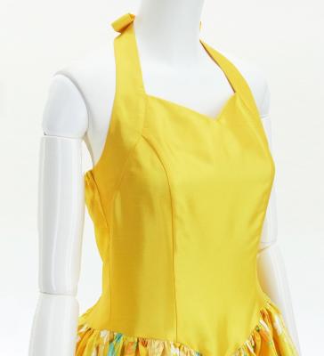 Hula Midi Halterneck Dress with Loke Lani Print / Luxury Collection / Yellow / J2759ye