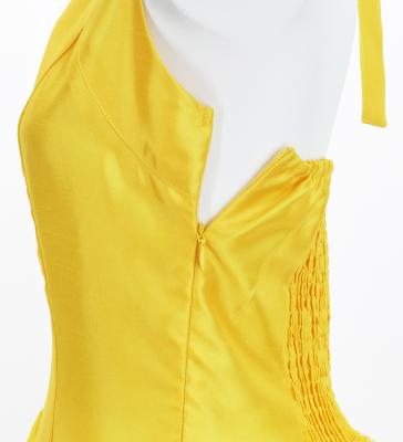 Hula Midi Halterneck Dress with Loke Lani Print / Luxury Collection / Yellow / J2759ye