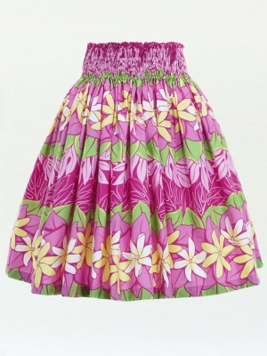 Hula Pa'u Skirt with Tiare Print / Pink / G2761
