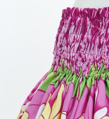 Hula Pa'u Skirt with Tiare Print / Pink / G2761
