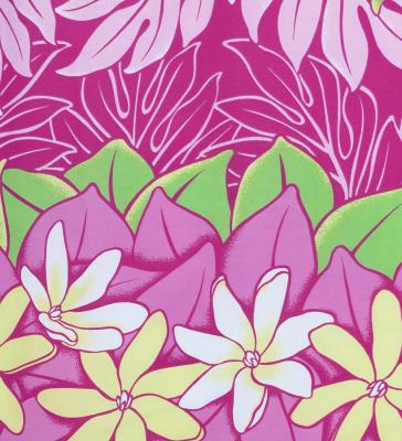 Hula Pa'u Skirt with Tiare Print / Pink / G2761