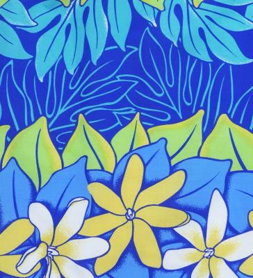 Hula Pa'u Skirt with Tiare Print / Blue / G2763
