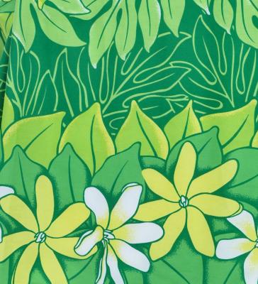 Hula Pa'u Skirt with Tiare Print / Green / J2765