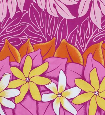 Hula Pa'u Skirt with Tiare Print / Red Purple / G2767